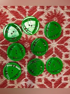 Vintage green art deco buttons-8 pieces